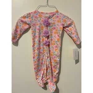 NWT Laura Ashley Pink Floral Sleep & Play Sleeper - 3-6M
